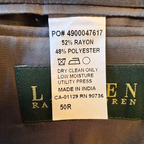 Lauren Ralph Lauren Classic Sport Coat Mens Sz 50R Gray Herringbone - Picture 7 of 15